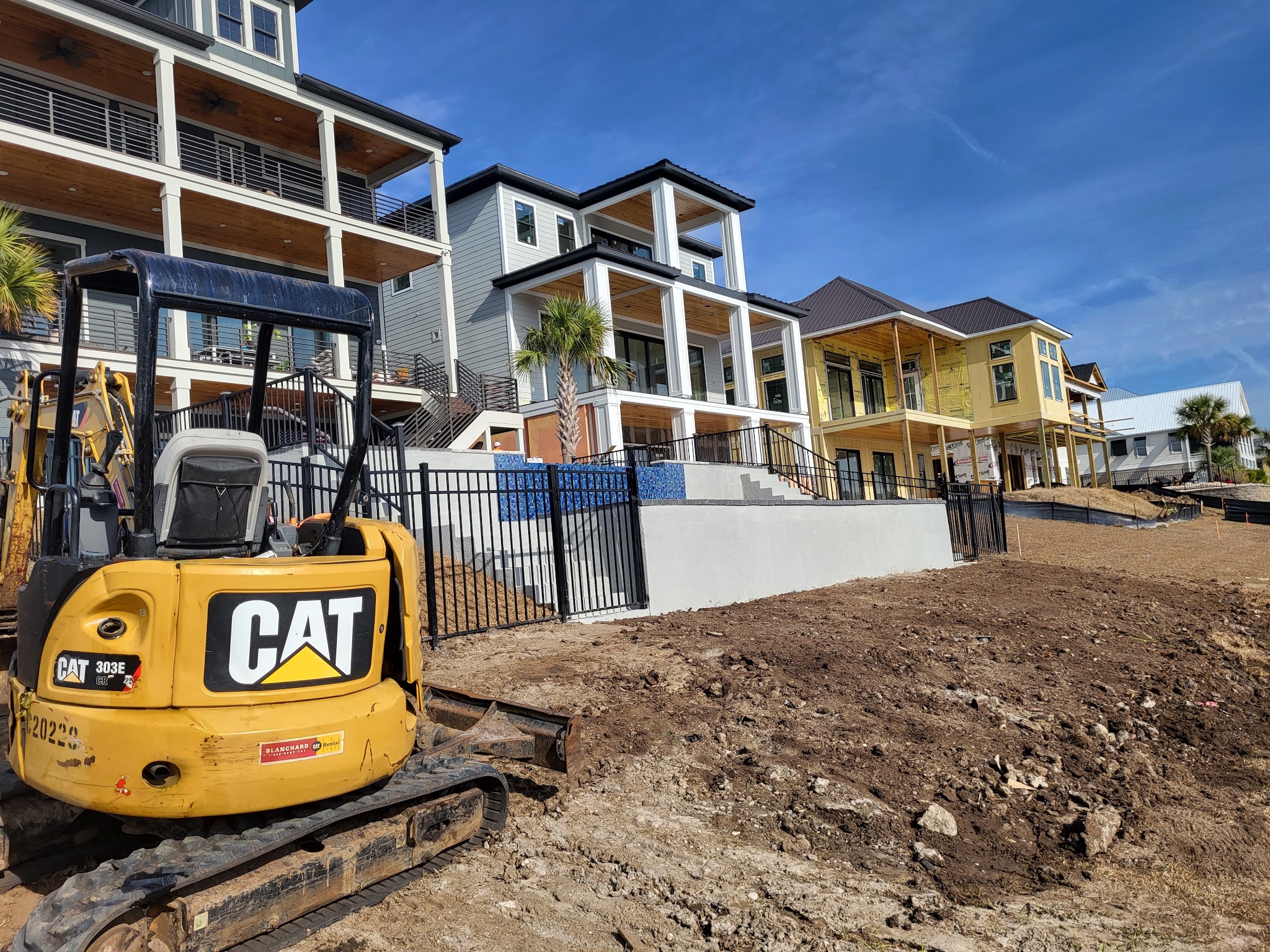 Excavator on a new build site